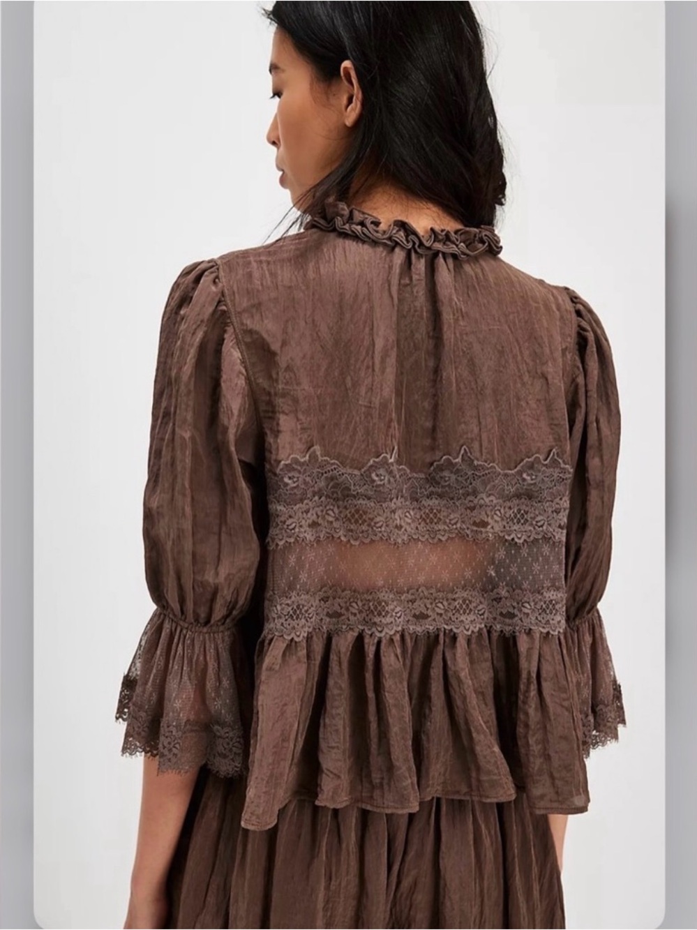 Free People-Women's Brown Blouse(Size Medium)/Bottoms(Size Small/small petite)